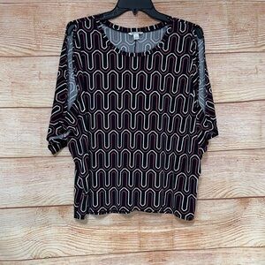 Cato Cold Shoulder Chain Print Blouse Size‎ Large